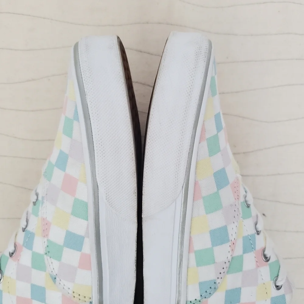 Vans Big Kids Missy Doheny Pastel Checkered Canvas Lace-Up Shoes Sneakers Sz 6